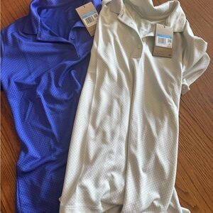 Nike Women's Golf Polos - Purple and Light Gray/Cream
